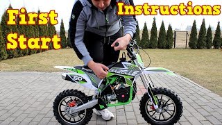 Dirt Bike 50cc  First Start  Instructions  Gazelle Mini Cross from Nitro Motors [upl. by Nibas272]