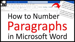 How to Number Paragraphs in Microsoft Word [upl. by Yenreit948]