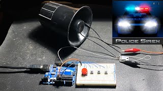 Arduino Police Siren HORN MANUAL PHASER YELP WAIL Sounds  TEST PROJECT [upl. by Fiorenze116]