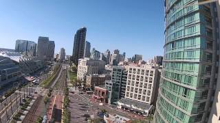 DJI Phantom Drone over Gaslamp Petco Park amp Cornado in San Diego CA [upl. by Yllah]