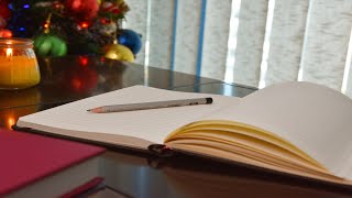 Office ASMR Work With Me  Writing With a Pencil on a Rainy Day Christmas Holiday Season [upl. by Cherye]