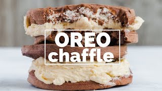 OREO CHAFFLE RECIPE with copycat sugar free OREO FILLING  NO WHIPPED CREAM  The BEST chaffle [upl. by Ahsian]