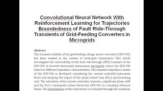 Convolutional Neural Network With Reinforcement Learning for Trajectories Boundedness of Fault Ride [upl. by Zeus]