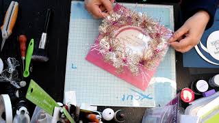 Transparent Wreath Card tutorial  A card idea using acetate [upl. by Annasor672]