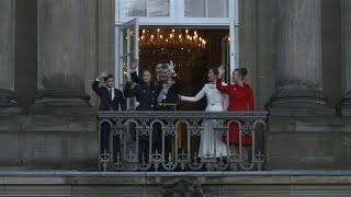 Denmarks new King greets crowd at royal residence in Copenhagen  AFP [upl. by Kisung]