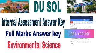 DU Sol Environmental Science Internal Assessment Answer key du sol evs answer key [upl. by Amiaj846]