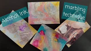 Marbling technique with alcohol inks and water [upl. by Suolevram]