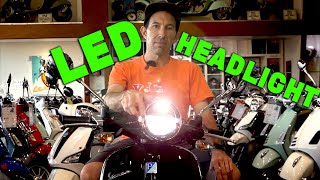 LED Headlight Upgrade on New Vespa Primavera [upl. by Blondell]