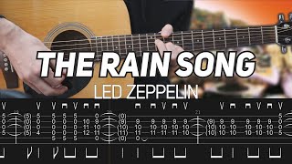 Led Zeppelin  The Rain Song Acoustic Guitar lesson with TAB [upl. by Grieve]