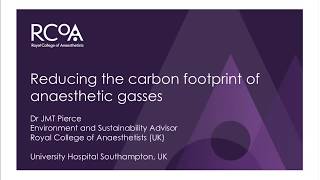 Reducing the carbon footprint of anaesthetic gasses [upl. by Melamie28]