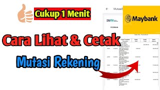 Cara Cek Mutasi Rekening Maybank Terbaru [upl. by Hgielsa]