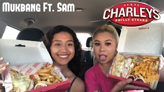 Charleys Philly Steak Mukbang ft Sam  Lydia R Hernandez [upl. by Cyrie365]