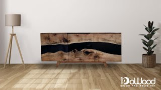 Come realizzare una credenza in legno e resina epossidica [upl. by Nuahsak]