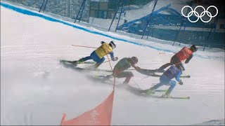 ⛷ Freestyle Skiing Beijing 2022  Mens ski cross highlights [upl. by Anoniw980]