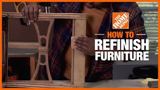 How to Refinish Furniture  Simple Wood Projects  The Home Depot [upl. by Itoc]