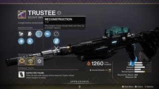 Trustee God Rolls  Both PvE and PvP  Reconstruction and Surplus Perks are Awesome  Destiny 2 [upl. by Ettolrahc]