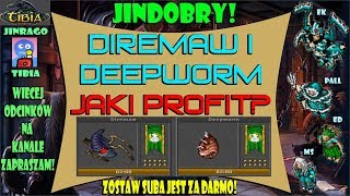 Tibia  Diremaw i Deepworm Jaki Profit  Loot 1010 466 EK [upl. by Ateloj]