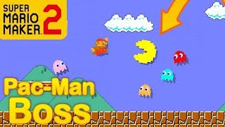 Mario Maker 2  How to make a PacMan boss battle Mario Maker Boss ideas [upl. by Ellehcyt]