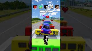 NOOB vs PRO vs HACKER vs HEROBRINE Car Jump Challenge 9 🤯 🚗 shorts beamngdrive [upl. by Fasano27]