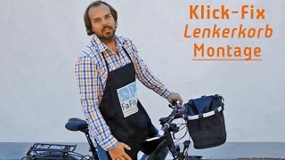 Klickfix Montage So befestigst du deinen Lenkerkorb am Fahrrad [upl. by Anaugahs]