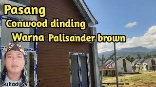 Pasang Conwood dinding warna palisander brown [upl. by Aivizt]