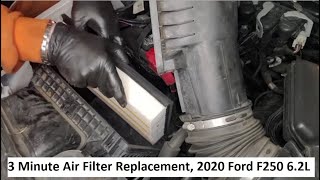 3 Minute Air Filter  Compatible with 20202021 Ford F250 Super Duty 62L 73L V8 [upl. by Eelymmij]