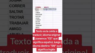 👉 Como traducir de español a inglés con Excel [upl. by Alegnaed63]