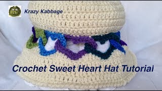 Crochet Interlocked Hearts Hat Tutorial [upl. by Snehpets]