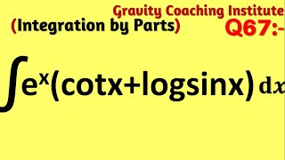 Q67  Integrate ∫ex cot⁡xlog⁡sin⁡x  Integration of ex cot⁡xlog⁡sin⁡x  excot⁡xlog⁡sin⁡x [upl. by Antoine]