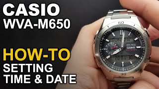 Casio WVAM650  Setting time and date  module 5110 [upl. by Surtemed861]