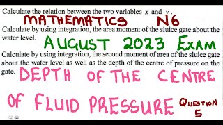 Mathematics N6 Centre of Pressure August 2023 mathszoneafricanmotives mathswithadmirelightone [upl. by Gnal]