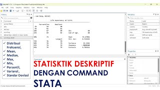 STATISTIK DESKRIPTIF dengan COMMAND STATA [upl. by Isolda]