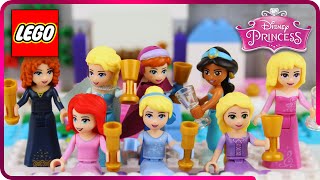 ♥ LEGO Disney Princess ROYAL BIRTHDAY PARTY Cinderella Ariel Rapunzel Frozen Aurora [upl. by Aldas]