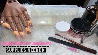 Acrylic Nails Tutorial For Beginners  Full Set  Materials Needed for A Full Set [upl. by Adahsar]