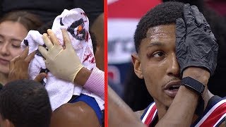 Bradley Beal amp Tyrone Wallace Nasty Head Collision  Injury  Clippers vs Wizards  Nov 20 2018 [upl. by Leipzig]