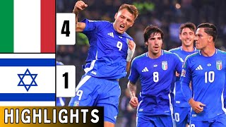 Italy vs Israel 41 EXTENDED HIGHLIGHTS  UEFA Nations League  Frattesi Goal [upl. by Leora656]