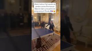 Alexis Lebrun fait exprès de perdre contre E Macron dans une partie de pingpong shorts macron [upl. by Hoppe]