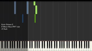 Kyrie Eleison II  B Minor Mass BWV 232  JS Bach  Synthesia Piano Tutorial [upl. by Adnuhsed]