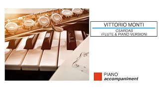 🎼 V MONTI  Csárdás for FLUTE and PIANO  Piano Accompaniment  Sheet Music Scrolling [upl. by Ylhsa]