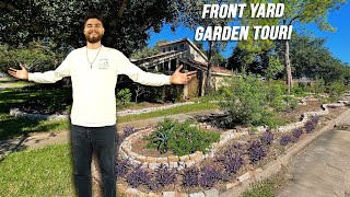 My Entire Front Yard Garden Tour 3 Year Old Food Forest amp Native Plants  Zone 9 Houston Texas [upl. by Edgell]