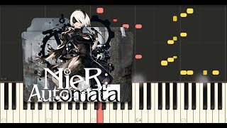 NieR Automata  Wretched Weaponry Synthesia Piano Tutorial [upl. by Cynthla]