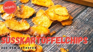 Knusprige Süßkartoffel Chips im BACKOFEN selber machen 😍 [upl. by Raouf624]