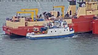 Dirk S VanEnkevort amp Ojibway passing through the Soo locks on Nov 14th 2024 [upl. by Phalan]