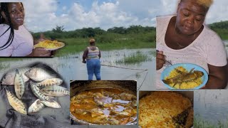 We went fishing and this is what I catch amp cook curry fish amp curry pumpkin rice so delicious 😋 🔥 [upl. by Dnaltroc]