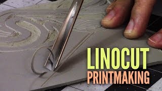 Linoleum Printmaking Experiments Linocut [upl. by Zumstein6]