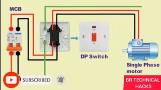 How to make Dp switch and single phase motor connection diagram [upl. by Giraldo]