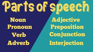 parts of speech parts of speech english grammar [upl. by Atinnod761]