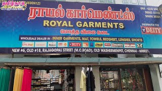 Royal Garments Wholesale Dealers  Old Washermenpet Chennai Wholesale Shop  tamilnaduepaper [upl. by Fauch379]