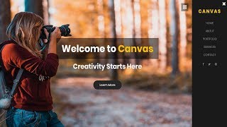 Awesome OffCanvas Menu with html css and jquery  Hamburger Menu with html css and jquery [upl. by Airottiv]