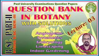 BOTANY 4U  QUESTION BANK  RTMNU B SC II SEMIII BOTANYI  PITAMBAR HUMANE [upl. by Kersten]